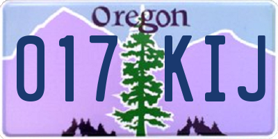 OR license plate 017KIJ