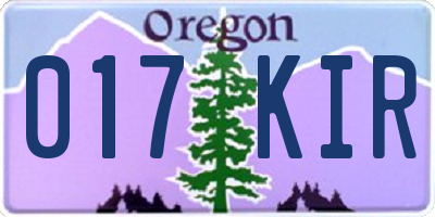 OR license plate 017KIR