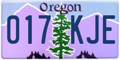 OR license plate 017KJE