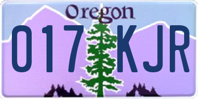 OR license plate 017KJR