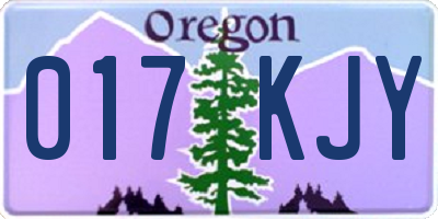 OR license plate 017KJY