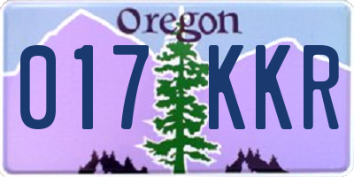 OR license plate 017KKR