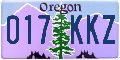 OR license plate 017KKZ