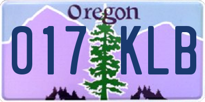 OR license plate 017KLB