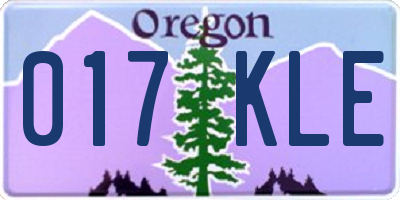 OR license plate 017KLE
