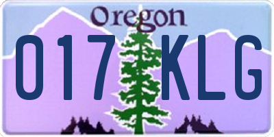 OR license plate 017KLG