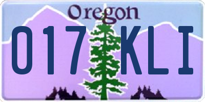OR license plate 017KLI