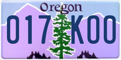 OR license plate 017KOO