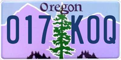 OR license plate 017KOQ