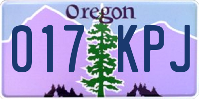 OR license plate 017KPJ