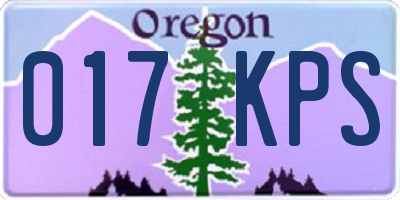 OR license plate 017KPS