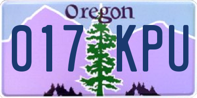 OR license plate 017KPU