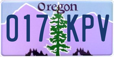OR license plate 017KPV