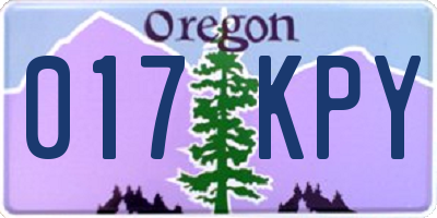 OR license plate 017KPY