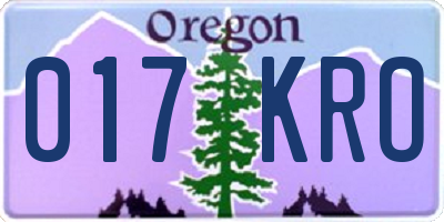 OR license plate 017KRO
