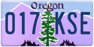 OR license plate 017KSE