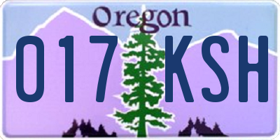 OR license plate 017KSH