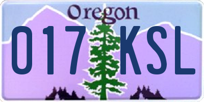 OR license plate 017KSL