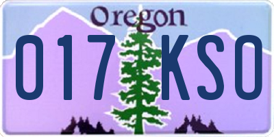 OR license plate 017KSO