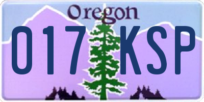 OR license plate 017KSP