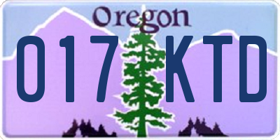 OR license plate 017KTD