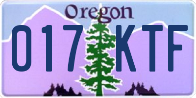 OR license plate 017KTF
