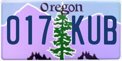 OR license plate 017KUB