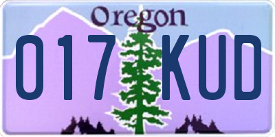 OR license plate 017KUD