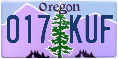 OR license plate 017KUF