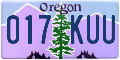 OR license plate 017KUU
