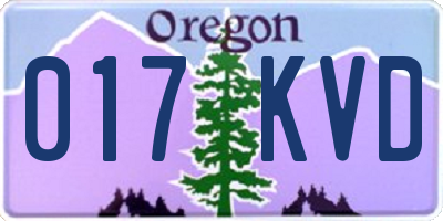OR license plate 017KVD