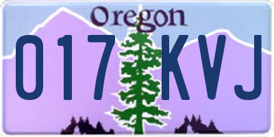 OR license plate 017KVJ