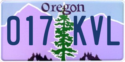 OR license plate 017KVL