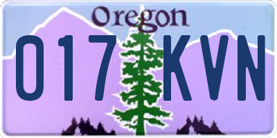 OR license plate 017KVN