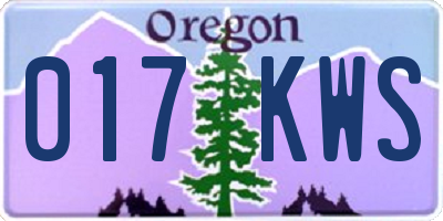 OR license plate 017KWS