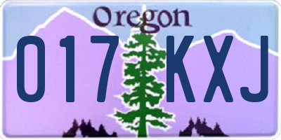 OR license plate 017KXJ