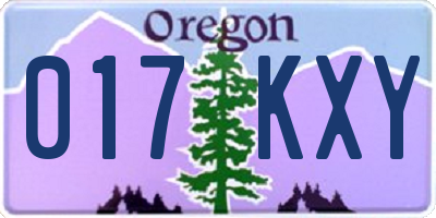 OR license plate 017KXY