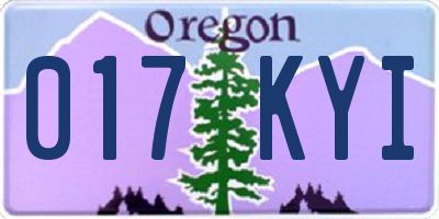 OR license plate 017KYI