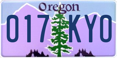 OR license plate 017KYO