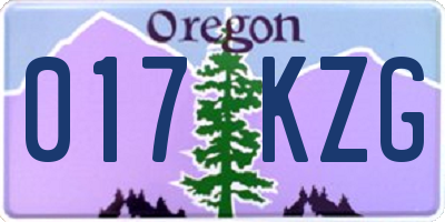 OR license plate 017KZG