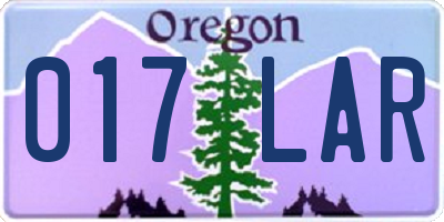 OR license plate 017LAR