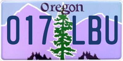 OR license plate 017LBU