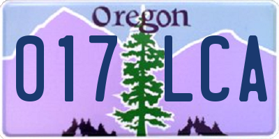 OR license plate 017LCA