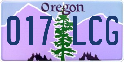 OR license plate 017LCG