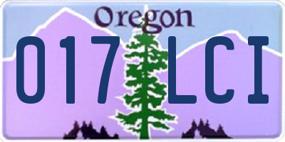 OR license plate 017LCI