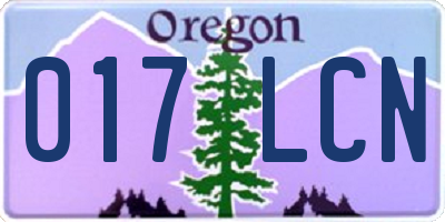 OR license plate 017LCN