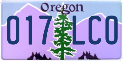 OR license plate 017LCO
