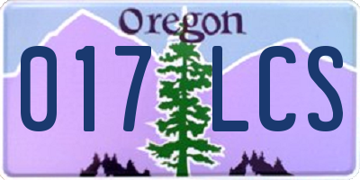 OR license plate 017LCS