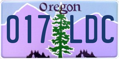 OR license plate 017LDC