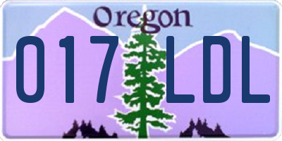 OR license plate 017LDL